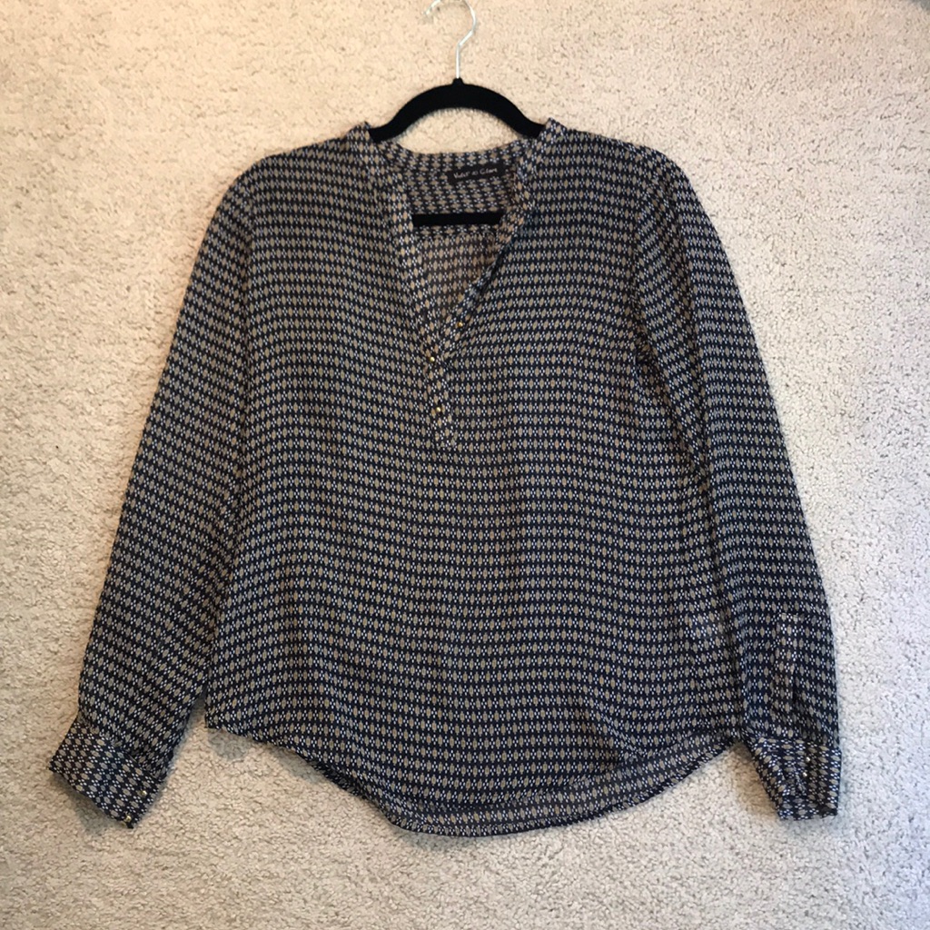 Navy Pattern Blouse